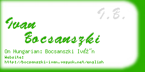 ivan bocsanszki business card